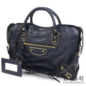 Balenciaga Classic Metallic City Handbag Studs Shoulder Bag Crossbody